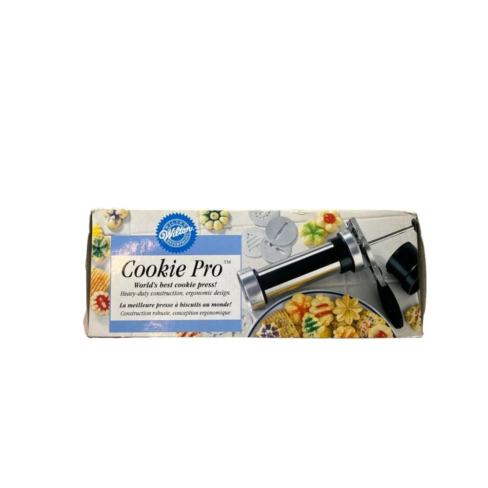 Wilton Cookie Press Cookie Pro Heavy Duty Spritz Maker Silver Black